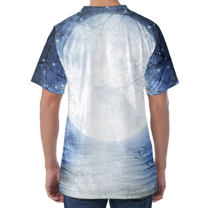 Halloween Moonlight Print Men's Velvet T-Shirt