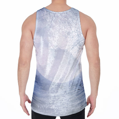 Halloween Moonlight Print Men's Velvet Tank Top