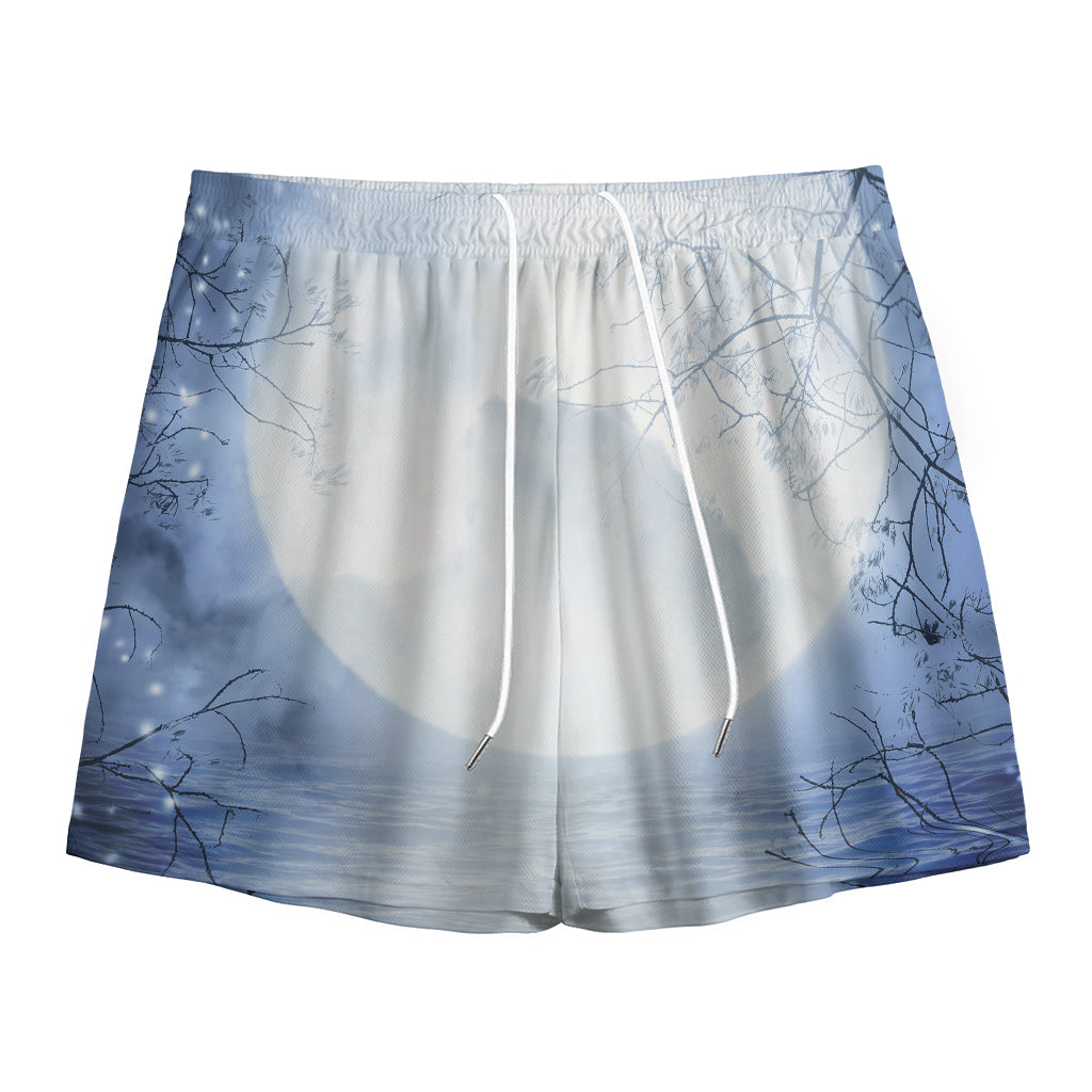 Halloween Moonlight Print Mesh Shorts