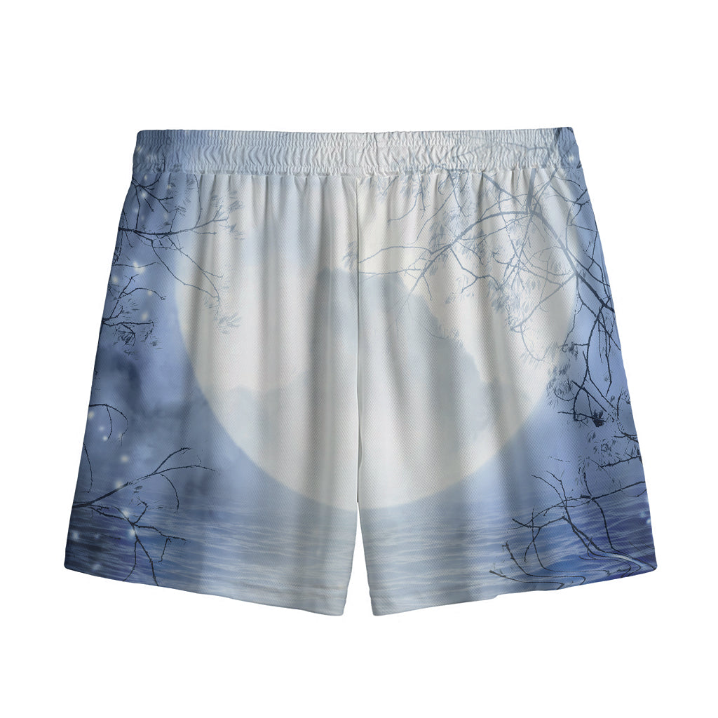 Halloween Moonlight Print Mesh Shorts