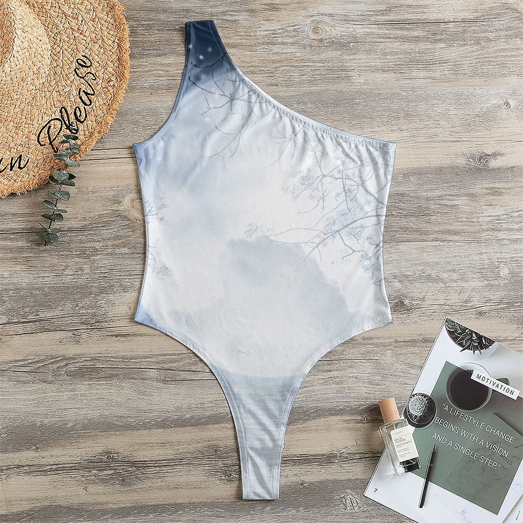 Halloween Moonlight Print One Shoulder Bodysuit
