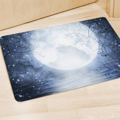 Halloween Moonlight Print Polyester Doormat