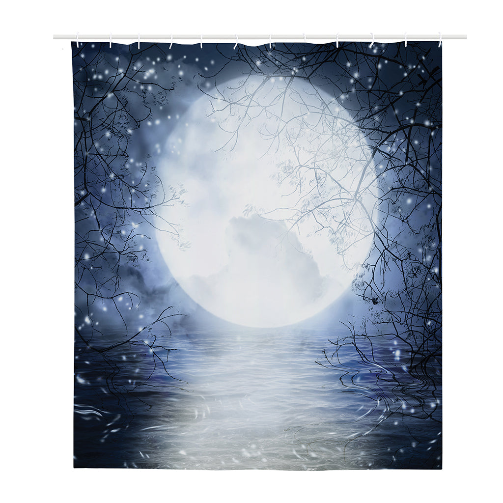Halloween Moonlight Print Polyester Shower Curtain