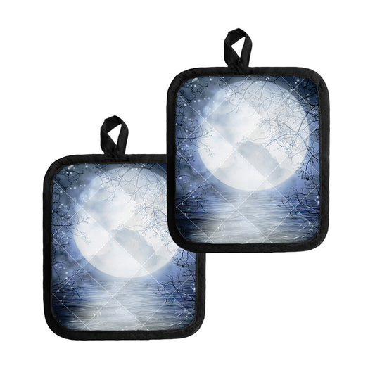 Halloween Moonlight Print Pot Holders