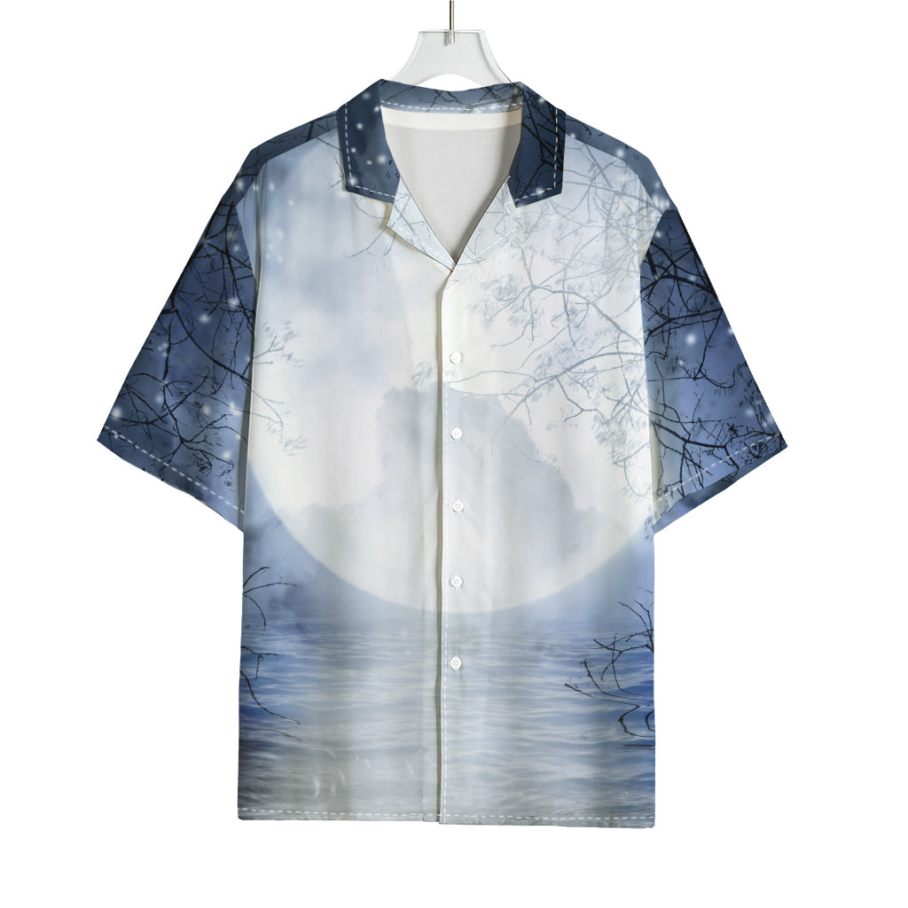 Halloween Moonlight Print Rayon Hawaiian Shirt
