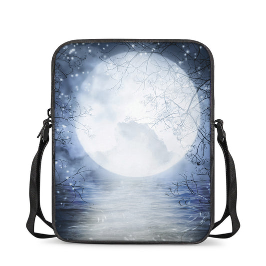 Halloween Moonlight Print Rectangular Crossbody Bag