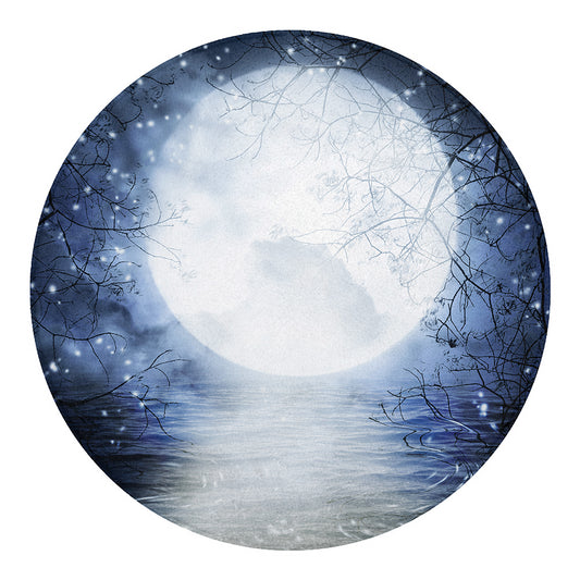Halloween Moonlight Print Round Blanket