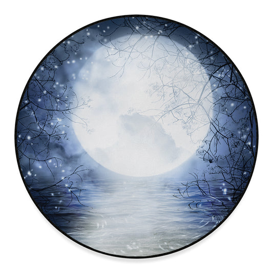 Halloween Moonlight Print Round Floor Mat