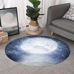 Halloween Moonlight Print Round Rug