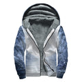 Halloween Moonlight Print Sherpa Lined Zip Up Hoodie