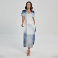 Halloween Moonlight Print Short Sleeve Maxi Dress