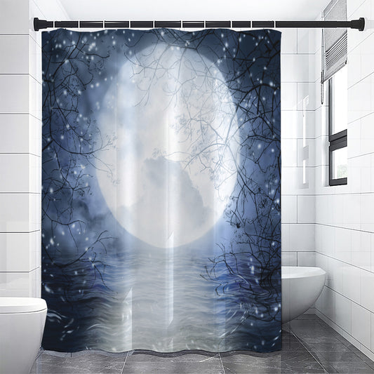 Halloween Moonlight Print Shower Curtain