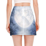 Halloween Moonlight Print Side Slit Mini Skirt