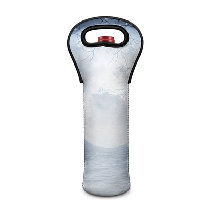 Halloween Moonlight Print Single Neoprene Wine Tote