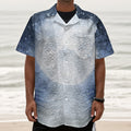 Halloween Moonlight Print Textured Short Sleeve Shirt