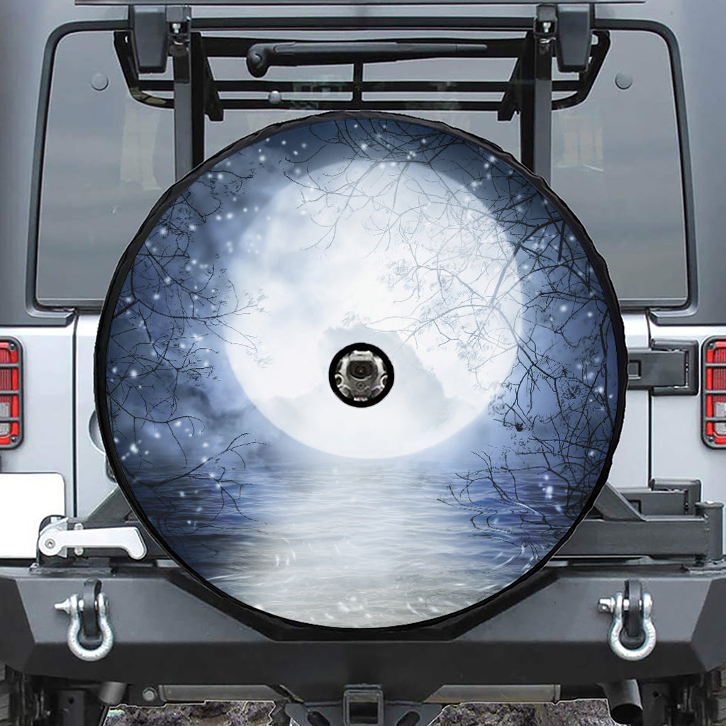 Halloween Moonlight Print Tire Cover With Camera Hole