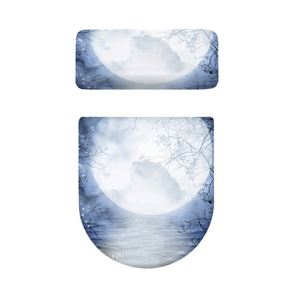 Halloween Moonlight Print Toilet Lid And Tank Cover Set