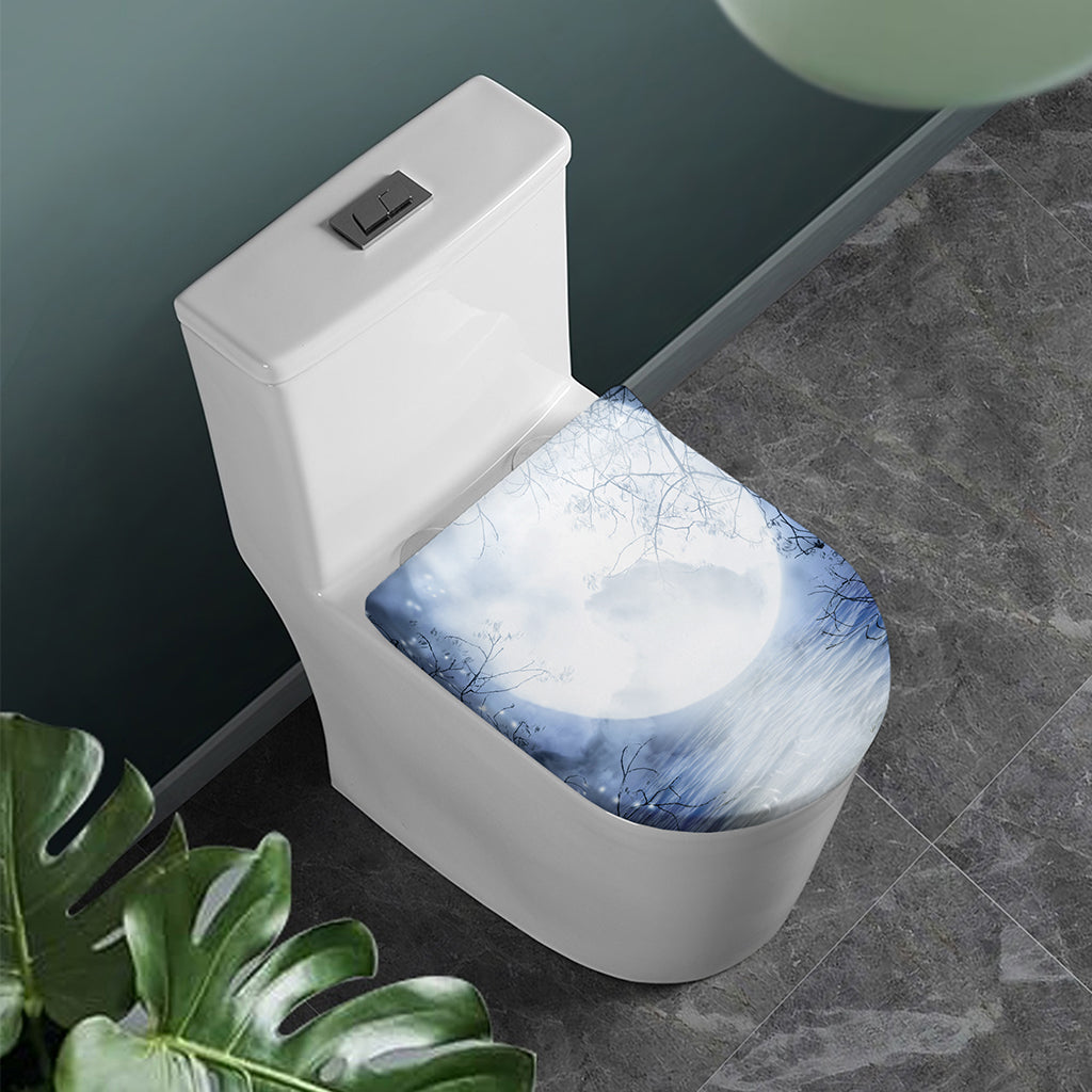 Halloween Moonlight Print Toilet Lid Cover