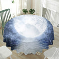 Halloween Moonlight Print Waterproof Round Tablecloth