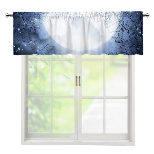 Halloween Moonlight Print Window Valance