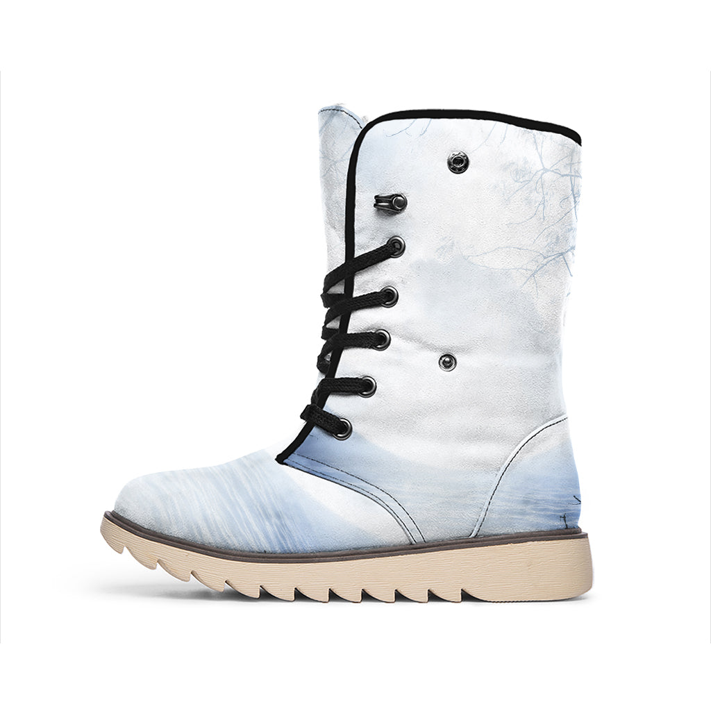 Halloween Moonlight Print Winter Boots