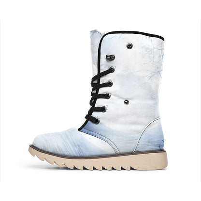 Halloween Moonlight Print Winter Boots