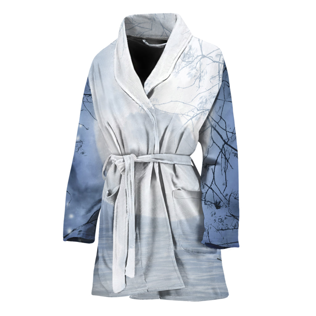 Halloween Moonlight Print Women's Bathrobe