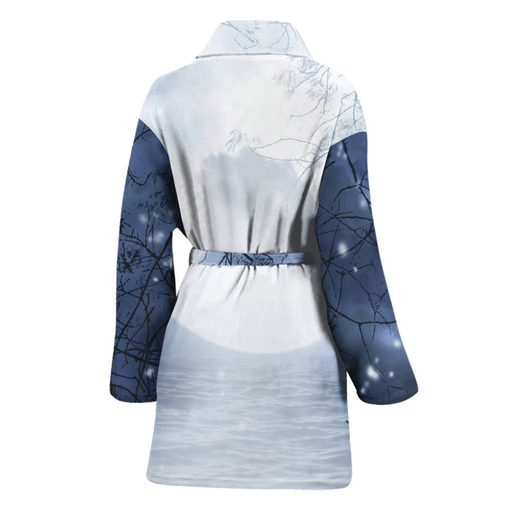 Halloween Moonlight Print Women's Bathrobe