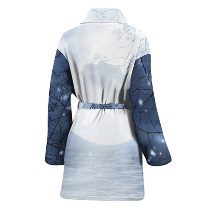 Halloween Moonlight Print Women's Bathrobe