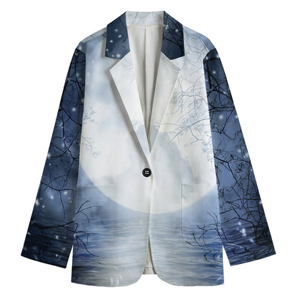 Halloween Moonlight Print Women's Blazer