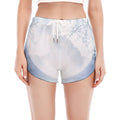 Halloween Moonlight Print Women's Split Running Shorts