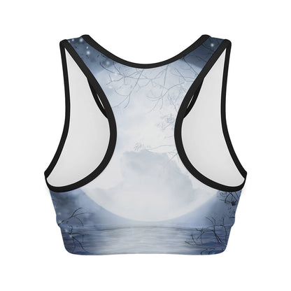 Halloween Moonlight Print Women's Sports Bra