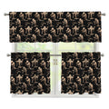 Halloween Mummy Pattern Print 3 Piece Kitchen Curtains