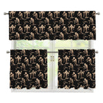 Halloween Mummy Pattern Print 3 Piece Kitchen Curtains