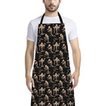 Halloween Mummy Pattern Print Bib Apron With Pocket