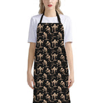 Halloween Mummy Pattern Print Bib Apron With Pocket