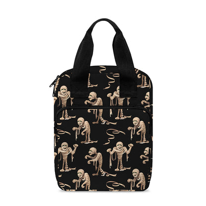 Halloween Mummy Pattern Print Bible Tote Bag