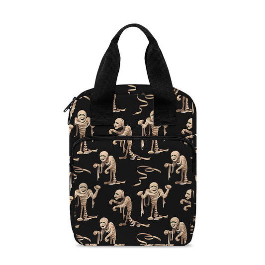 Halloween Mummy Pattern Print Bible Tote Bag