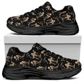 Halloween Mummy Pattern Print Black Chunky Shoes