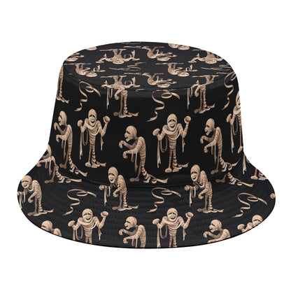 Halloween Mummy Pattern Print Bucket Hat