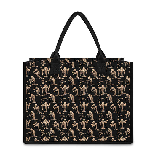 Halloween Mummy Pattern Print Canvas Tote Bag