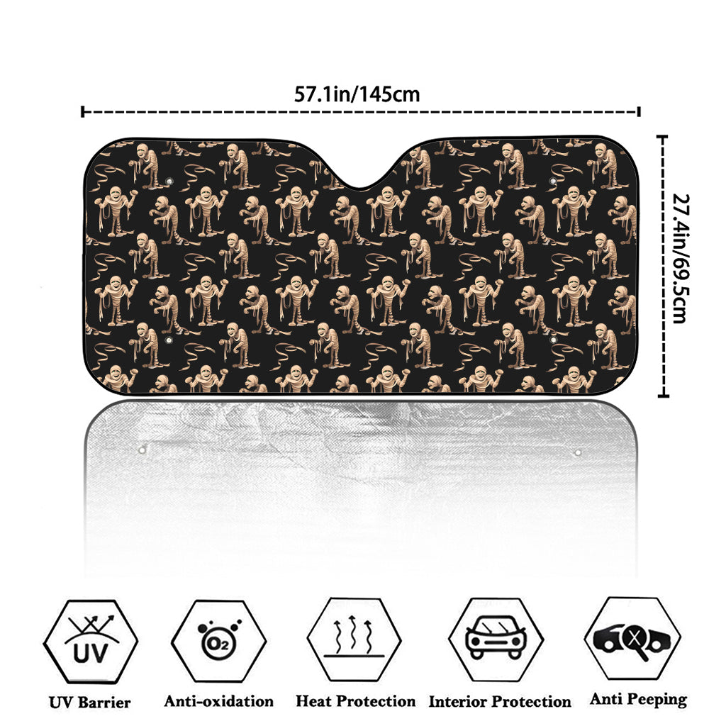 Halloween Mummy Pattern Print Car Windshield Sun Shade