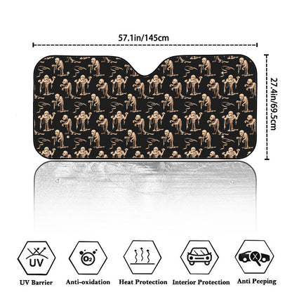 Halloween Mummy Pattern Print Car Windshield Sun Shade