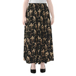 Halloween Mummy Pattern Print Chiffon Maxi Skirt