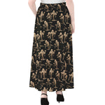 Halloween Mummy Pattern Print Chiffon Maxi Skirt