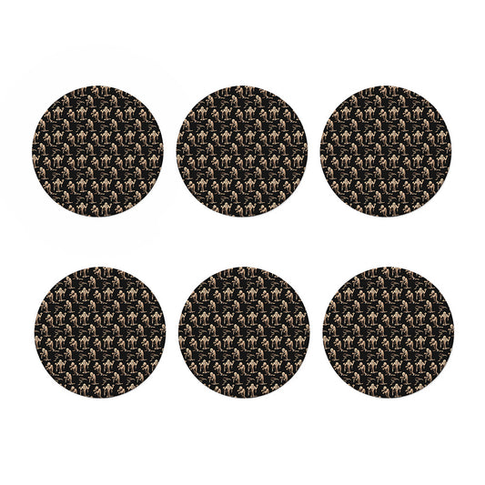 Halloween Mummy Pattern Print Coaster Set