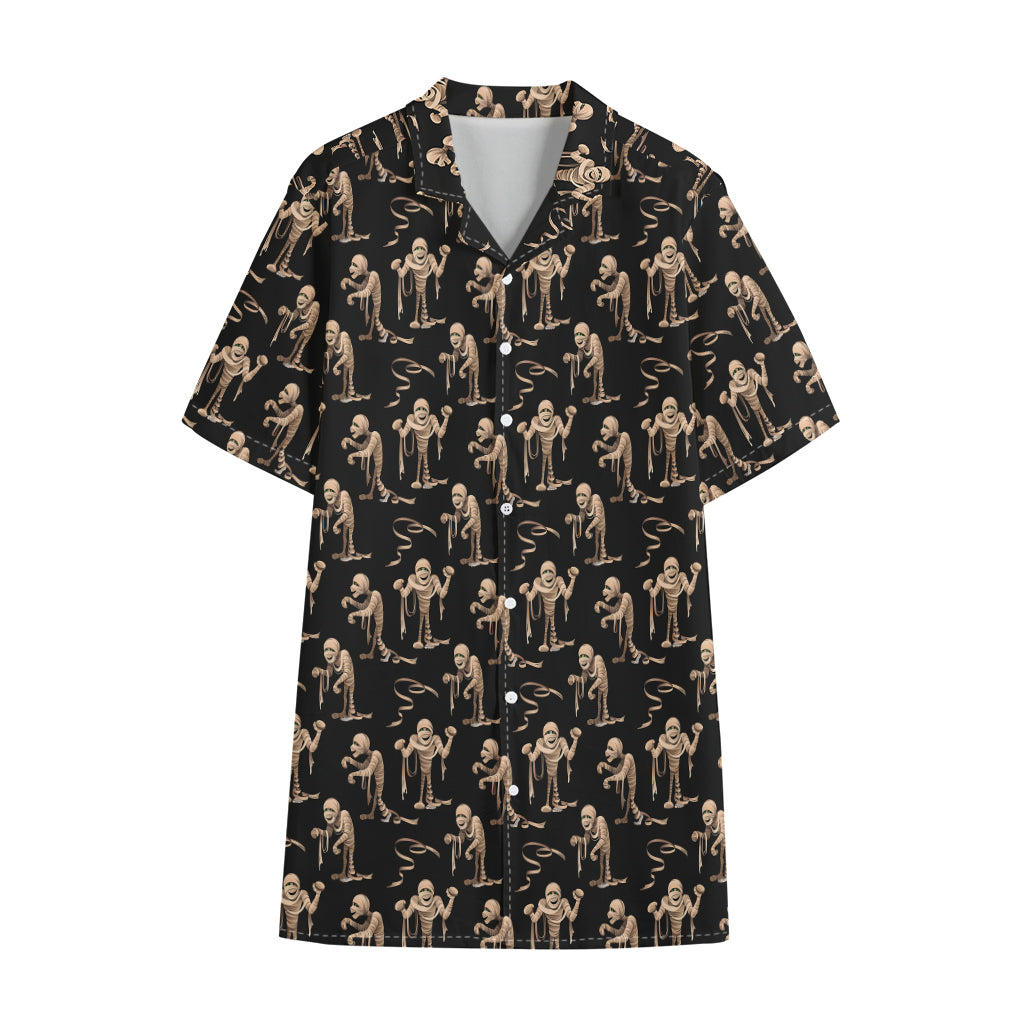 Halloween Mummy Pattern Print Cotton Hawaiian Shirt