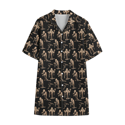 Halloween Mummy Pattern Print Cotton Hawaiian Shirt