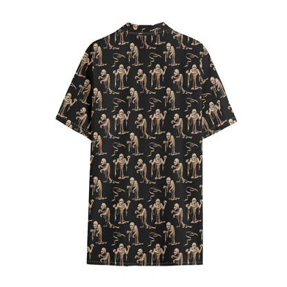 Halloween Mummy Pattern Print Cotton Hawaiian Shirt