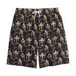 Halloween Mummy Pattern Print Cotton Shorts